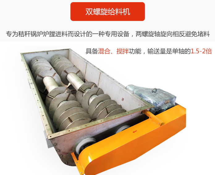 雙螺旋給料機(jī)采用雙軸設(shè)計(jì)，具備混合、攪拌功能。