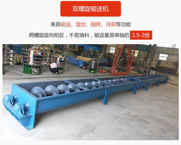 雙螺旋輸送機(jī)具備混合、攪拌功能