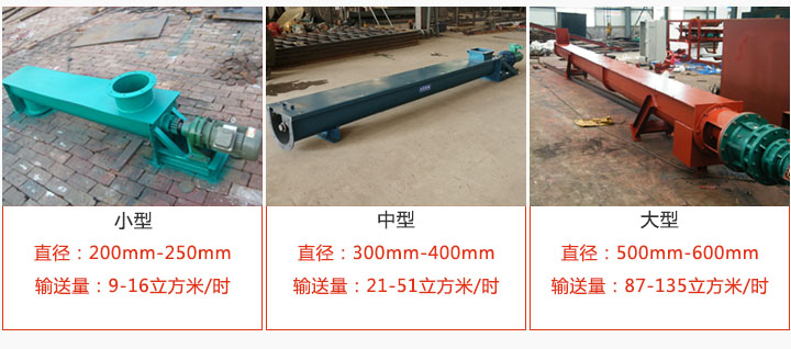 U型螺旋輸送小型，中型，大型產(chǎn)品展示